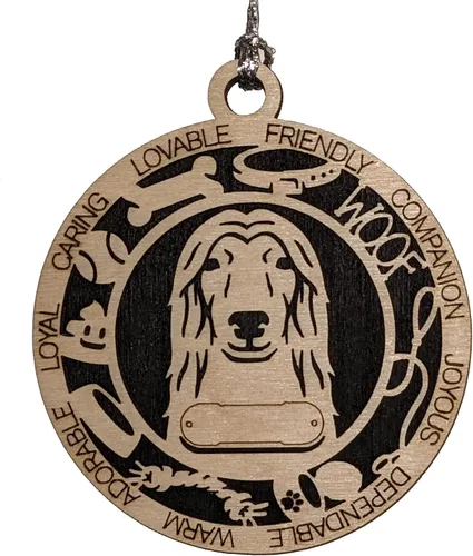Miniatura 49 de Adorno de Navidad personalizado de madera para perro de 3 pulgadas, nombre y texto personalizables, hecho a mano en Estados Unidos, diseño de corte