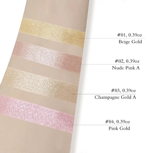 Miniatura 4 de Paleta de maquillaje iluminador, paleta de contorno brillante en polvo para iluminar el contorno de la cara, maquillaje dorado con reflejos