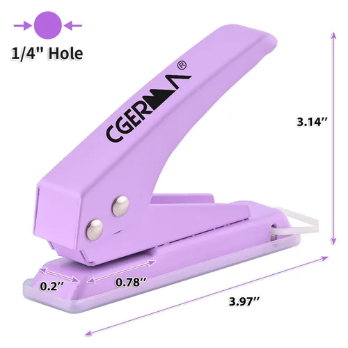 Miniatura 5 de Perforadora de un solo agujero, paquete de 3, agujero de 1/4 pulgadas, 50% de ahorro de mano de obra, perforadora de metal resistente, capacidad