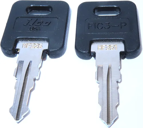 Ilco Llaves de repuesto para remolque de autocaravana RV – 2 llaves de trabajo (HF326 a HF351) – Parte superior negra – Cabeza plana – Mecánica –