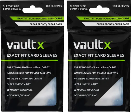 Vault X Fundas para tarjetas coleccionables de ajuste exacto, suaves, de alta claridad, ajuste perfecto, juegos de cartas coleccionables, deportes,
