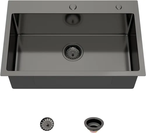 Miniatura 26 de Mocoloo Fregadero de barra de 13 pulgadas con caída en la parte superior, fregadero de cocina pequeño de acero inoxidable T304 de 13 x 15 pulgadas