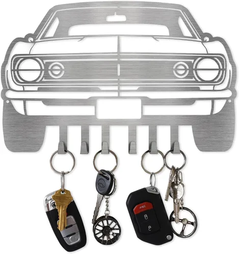 Miniatura 26 de MOOH Llavero de metal para automóvil con 6 ganchos, decoración única de pared para hombres y mujeres, decoración de cueva de hombre genial
