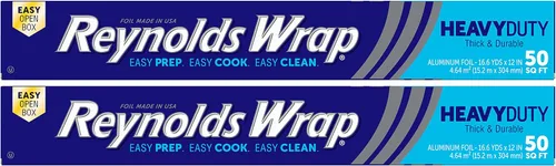 Reynolds Wrap Papel de aluminio, resistente, 50 pies cuadrados, (paquete de 2)