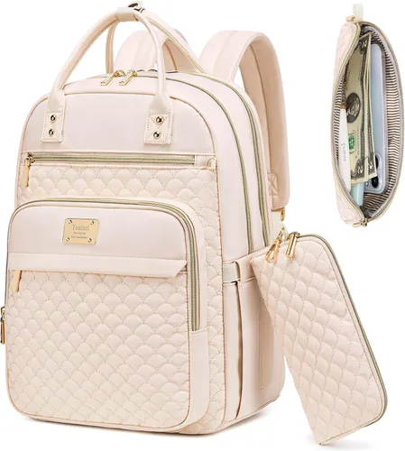 Mochila Tealari para laptop para mujeres, mochila para laptop de 15.6 pulgadas para el trabajo, mochila de viaje impermeable, mochila universitaria