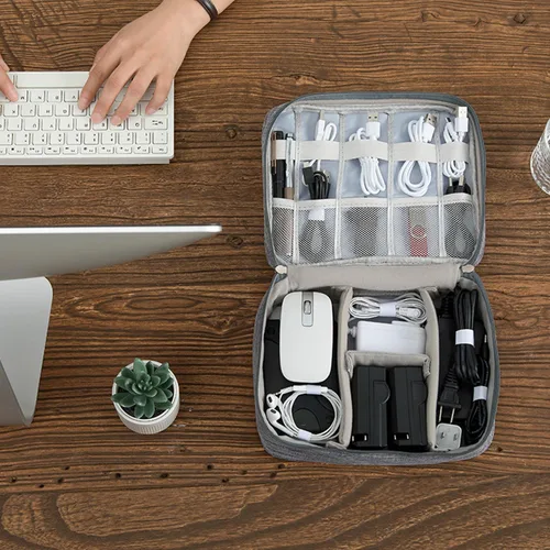 Miniatura 5 de Estuche Organizador Pequeño para Dispositivos Electrónicos USB Cargador Accesorios Ratón Cable de Teléfono Tarjeta SD Banco de Energía Auriculares
