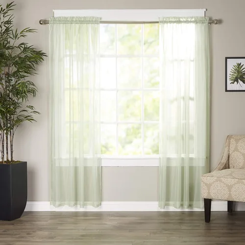 Miniatura 33 de Elegant Comfort - Cortinas transparentes de lujo con bolsillo para barra para cocina, dormitorio y sala de estar, Microfibra, Beige