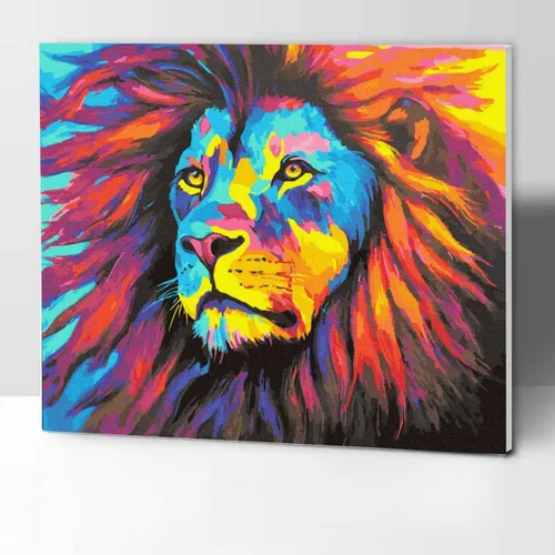Miniatura 17 de Kit de pintura al óleo con números para manualidades para adultos, juegos de pintura por números para niños principiantes en lienzo, lobo colorido