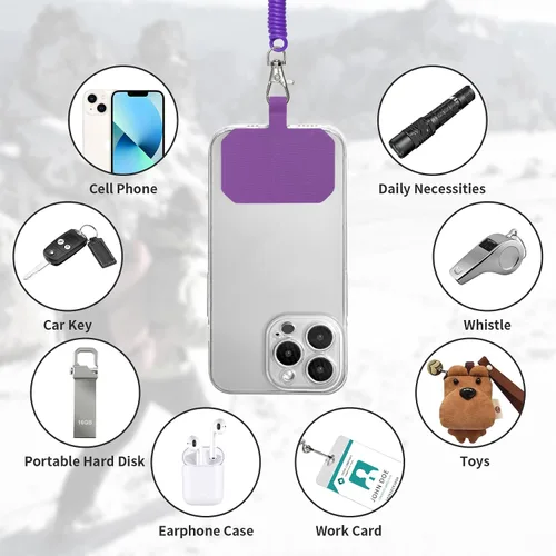 Miniatura 3 de HOTEMIA Cordón de teléfono con mosquetón antirrobo, correa anti-caída para exteriores, apto para esquí, senderismo, ciclismo, pesca, escalada, Negro