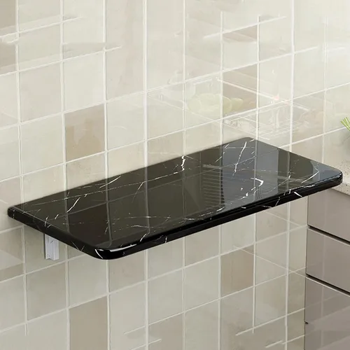 Mesa plegable para lavandería, mesa de pared con patrón de mármol para cocina, mesas de hojas colgantes para espacios pequeños, escritorio flotante