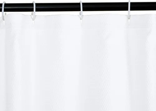 Miniatura 2 de Amazon Basics Cortina de ducha ligera súper suave y de fácil cuidado con textura de gofre, 72 x 72 pulgadas, color blanco (paquete de 8)