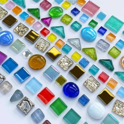 Miniatura 16 de LITMIND 1.1LB Azulejos de Mosaico de Cristal Irregular de Colores Surtidos - Perfectos para Manualidades Artísticas, Proyectos de Creación de Mezcla