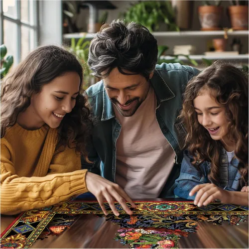 Miniatura 4 de White Mountain Puzzles Tapestry Cat - Rompecabezas de 1000 piezas