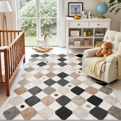 Miniatura 47 de jinchan Alfombra a rayas de 2 x 3 para entrada, alfombra de cocina, tapete pequeño, antideslizante, ligero, de bajo perfil, decoración para entrada