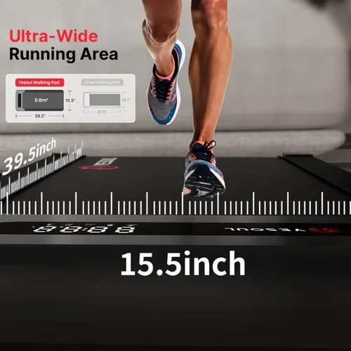 Miniatura 6 de Yesoul Walking Pad Treadmill with 10% Auto Incline, Under Desk Treadmill for Home Walking, Hiking & Running, 300lbs Capacity, Smart App Scenic