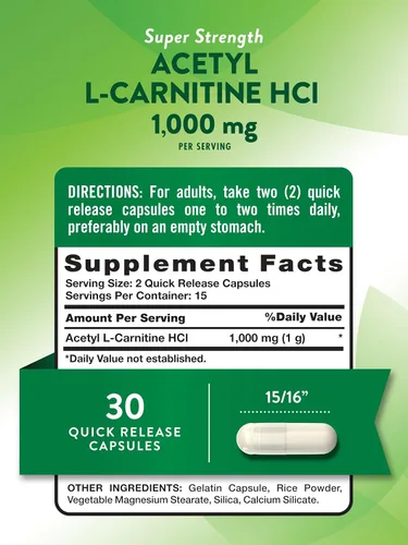 Miniatura 2 de Acetil L-carnitina HCL 1000 mg 30 cápsulas ALCAR Sin OMG, suplemento sin gluten por Nature's Truth