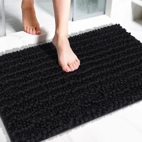 Miniatura 79 de Yimobra Alfombras de Baño Antideslizantes Lavables - Alfombra de Baño de Chenilla Ultra Suave Absorbente, Alfombra Peluda de Secado Rápido para Negro