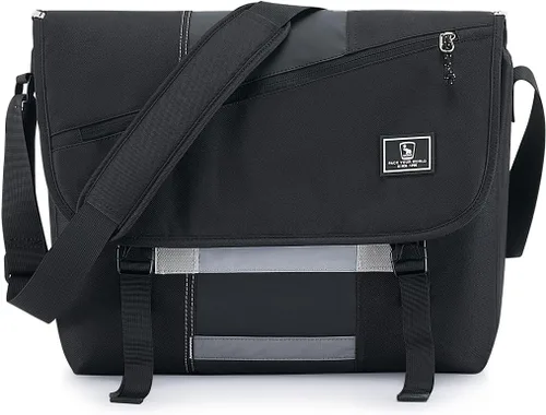 Miniatura 12 de OIWAS Bolsa tipo mensajero para hombre, 14 pulgadas, bolsa cruzada para computadora portátil, bolsa de hombro, bolsa de hombro para universidad