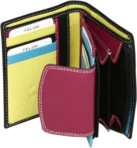 Miniatura 3 de Felda RFID monedero de cuero genuino señoras monedero multi color tarjeta de crédito y monedas