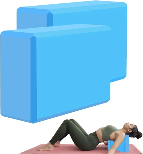 Miniatura 13 de Bloque de yoga – Espuma EVA de soporte sin látex – Superficie suave antideslizante con bordes biselados para yoga, pilates, meditación – Accesorios