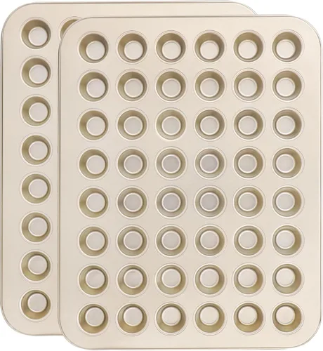 Miniatura 18 de Beasea Bandeja para brownie con divisores, 2 juegos de moldes cuadrados para cupcakes para brownies, 12 mini cavidades antiadherentes para hornear
