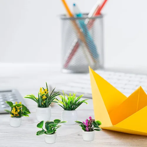 Miniatura 5 de Skylety 14 piezas de plantas y flores en miniatura, accesorios para casa de muñecas en miniatura, mini figura de planta de primavera, flor pequeña