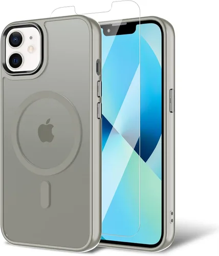 Miniatura 36 de Funda para iPhone 11 con protector de pantalla, compatible con MagSafe, ultra delgada, translúcida, mate, a prueba de golpes, color negro