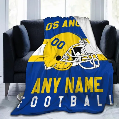 Miniatura 14 de SEAGGS Manta personalizada con diseño de ciudad de fútbol americano, decoración personalizada, manta impresa para añadir cualquier nombre y número