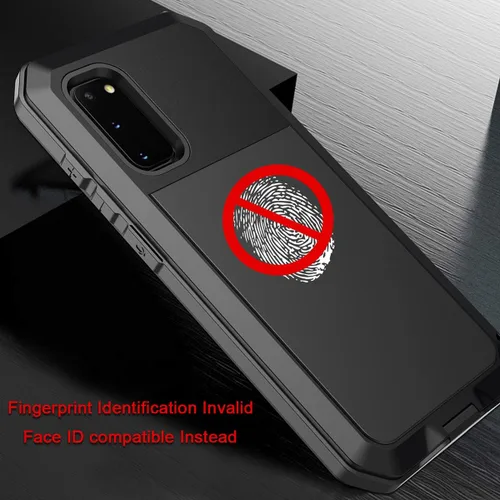 Miniatura 2 de Funda protectora de cuerpo completo para Galaxy S20, resistente a los golpes, funda de metal de aleación de aluminio con protector de pantalla Negro