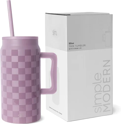 Miniatura 16 de Simple Modern - Vaso de 1,5 l con asa y tapa con pajita, botella de agua grande de acero inoxidable reutilizable con aislamiento, regalos para Rocío