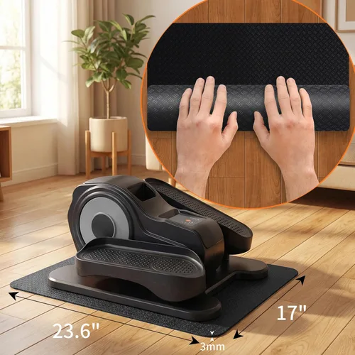 Miniatura 3 de Stepwaver Alfombrilla antideslizante de goma de doble cara para máquina elíptica, alfombrilla antideslizante de 24 x 17 pulgadas para placa