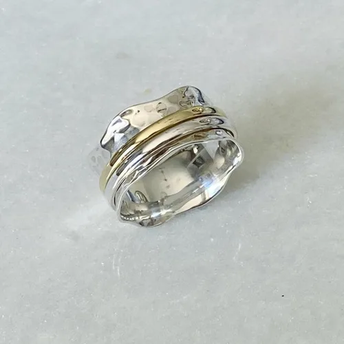 Miniatura 2 de Boho Spinner Ring, Mothers Day Gift, Silver 925 Women Ring, Sterling Silver 925 Ring, Fidget Spinner Ring,Women Silver Anxiety Ring