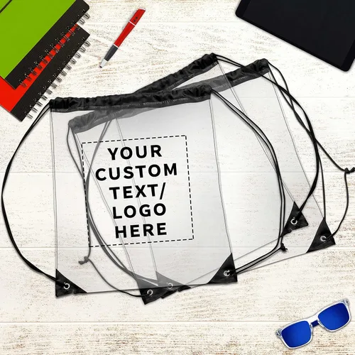 Miniatura 7 de DISCOUNT PROMOS Mochilas de plástico con cordón, - Personalizado - Negro, Cordón