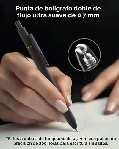 Miniatura 4 de Hiacry 8 bolígrafos de gel de punta fina de 0.028 pulgadas, tinta negra, escritura suave, secado rápido, larga duración, suministros escolares