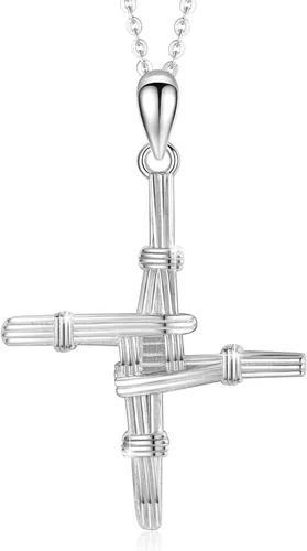 Miniatura 130 de Collar de plata de ley 925 con medalla de San Patrón, colgante de protección católica, amuleto, joyería religiosa para hombres y mujeres