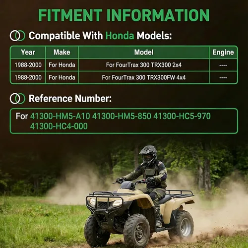 Miniatura 2 de Reemplazo del conjunto del diferencial trasero para 1988-2000 TRX300FW Fourtrax 300 - Drivetrain 4X4 y 2x4 41300-HM5-A10 41300-HM5-850 41300-HC5-970