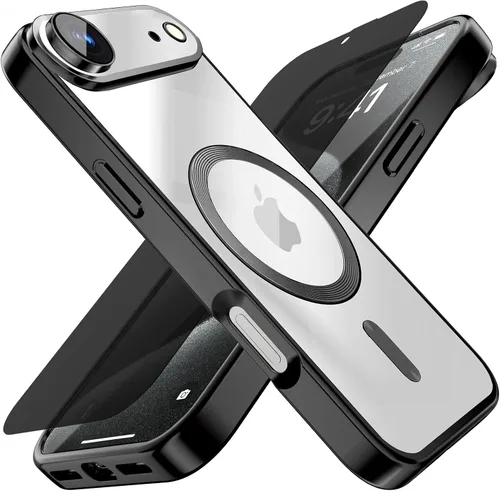 Miniatura 36 de Misscase Funda MagSafe compatible con iPhone 12 Pro Max con protector de lente de cámara, protección completa, funda magnética transparente