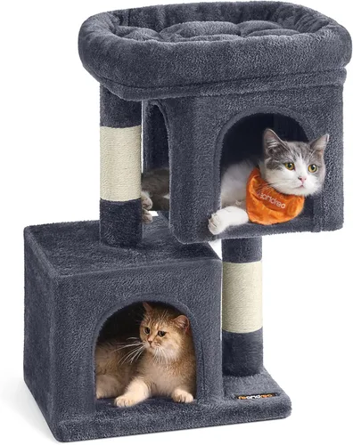 Miniatura 11 de Feandrea Árbol para gatos, torre para gatos de 26.4 pulgadas, condominio de felpa para gatitos de hasta 7 libras, percha grande, 2 cuevas, poste