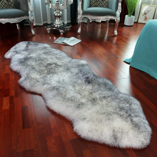 Miniatura 42 de LLB Alfombra de Área de Piel de Oveja Genuina Alfombra de Lana Alfombra de Piel Alfombra de Piel Esponjosa y Peluda para Sala de Estar Dormitorio