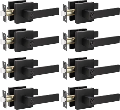 Miniatura 101 de KNOBWELL - Juego de cerradura con 1 picaporte resistente para puertas de una cara, ideal para puertas interiores reversibles, 0.93 libras
