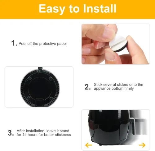 Miniatura 8 de Deslizadores de electrodomésticos de cocina, 16 piezas autoadhesivas para electrodomésticos pequeños, fáciles de mover y ahorrar espacio, accesorios