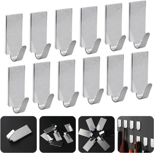 Miniatura 3 de Uonlytech 30 ganchos adhesivos fuertes para pegar en ganchos de entrada, gancho adhesivo de metal, ganchos adhesivos de metal, gancho adhesivo