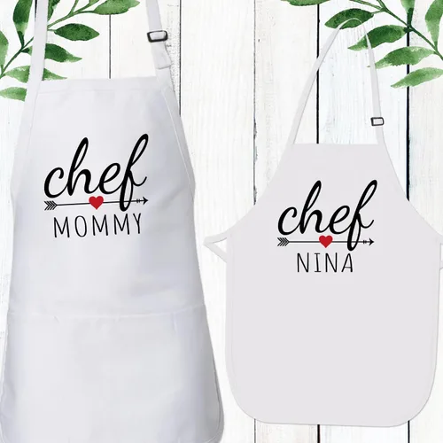 Miniatura 9 de Delantal personalizado para niños para cocinar, delantal para niños pequeños para niñas y niños, delantales de chef para mujeres, regalo de Navidad
