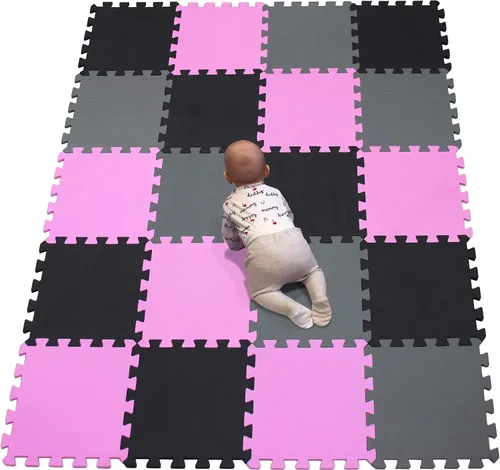 Miniatura 8 de YIMINYUER Alfombra de juego para bebé, 20 piezas de rompecabezas de espuma EVA suave para ejercicio y yoga, alfombrilla no tóxica portátil para sala