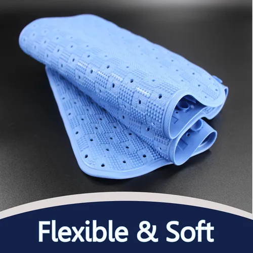 Miniatura 6 de SafeLand - Tapete antideslizante para baño, ducha, bañera de longitud XL, material TPR, ecológico, sin PVC, lavable a máquina, sin olor, con Azul