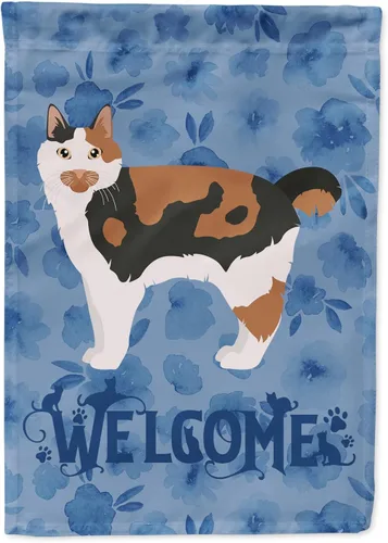Miniatura 276 de Caroline's Treasures CK4813CHF - Bandera de bienvenida con gato abisinio azul, manga grande, para porche, para colgar en la pared, poliéster