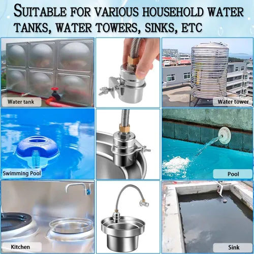 Miniatura 6 de Válvula de flotador, válvula de flotador de control de nivel de agua de 1/2 a 1 pulgada, válvula de cierre de agua totalmente automática de acero