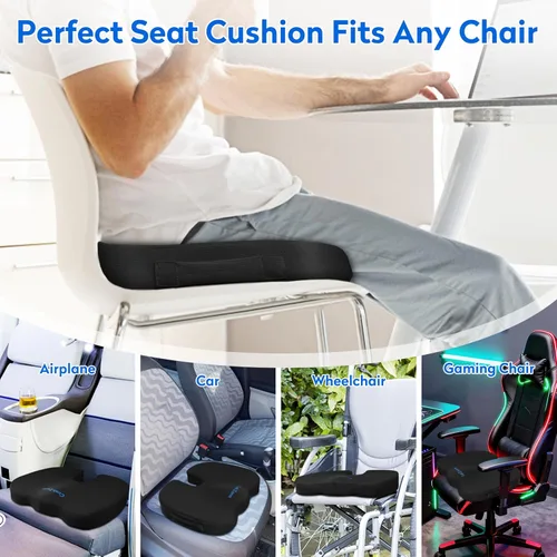 Miniatura 5 de CushZone - Cojín de asiento para silla de oficina, cojines para silla de oficina, cojín para asiento de auto, almohadilla antideslizante para alivio