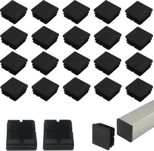 Miniatura 9 de Paquete de 8 tapones de tubo, inserto de plástico cuadrado de 2 pulgadas, tapas de extremo cuadradas para poste de tubo, patas de silla