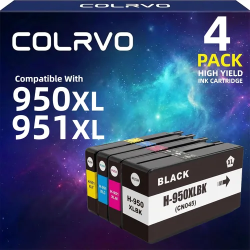 Ink Cartridges Combo Pack, Compatible Replacement for HP 950/951XL, for OfficeJet Pro 8100, 8600, 8610, 8615, 8620, 8625, 8630, 8660 Printers